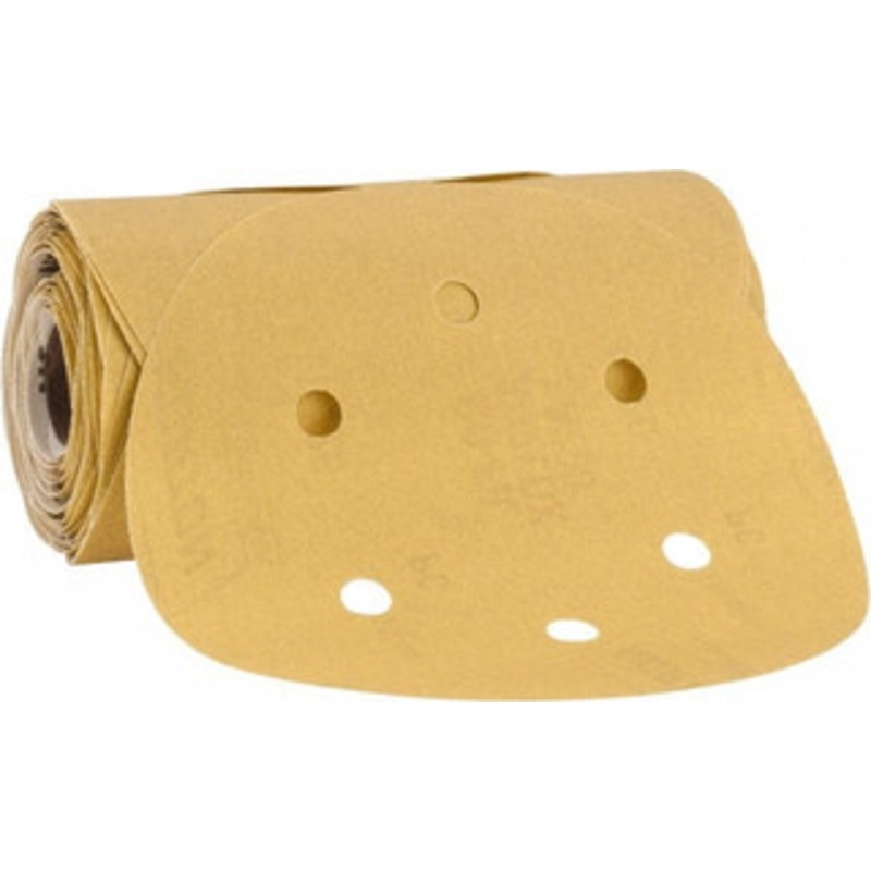 Norton 6 Diam, 320 Grit Aluminum Oxide Adhesive PSA Disc Very Fine Grade, Gold, C Weighted Backing, Flexible 66261130268 – 06946651