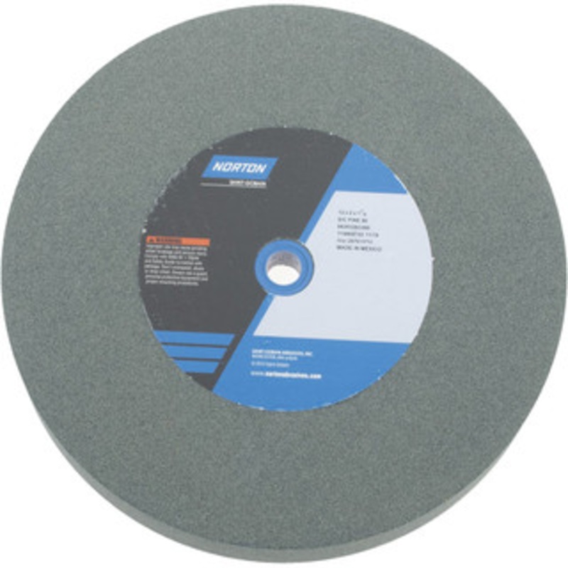 Norton 80 Grit Silicon Carbide Bench & Pedestal Grinding Wheel 12 Diam x 1-1/4 Hole x 2 Thick, 2070 Max RPM, Medium Grade 66253263360 – 75942532