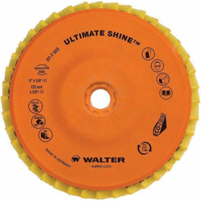 Walter Surface Technologies 4-1/2 5/8-11 Center Hole Type 27 Aluminum Oxide Flap Disc Very Fine Grade, Non-Woven, Arbor Attachment, Cloth Backing, 7,300 RPM 07T453 – 31319684