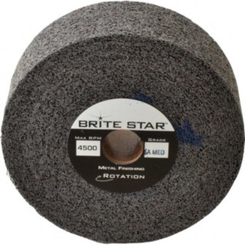 Brite Star 6 Diam, 2 Face Width, 1 Center Hole, Medium Grade, Aluminum Oxide Deburring Wheel Convolute, Soft Density 5 Grade, 6,000 RPM 66261114898 – 81243974