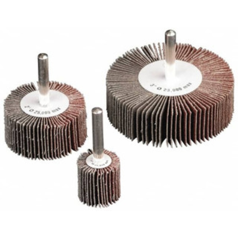 CGW Abrasives 2 Diam x 2 Face Width, Medium Aluminum Oxide Coated Mounted Flap Wheel 1/4 Shank Mount, 60 Grit, 25,000 Max RPM 39938 – 02725067
