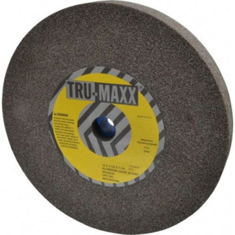 Tru-Maxx 46 Grit Aluminum Oxide Bench & Pedestal Grinding Wheel 12 Diam x 1-1/4 Hole x 1-1/2 Thick, 2705 Max RPM, P Hardness, Coarse Grade , Vitrified Bond 66253255248 – 85642239