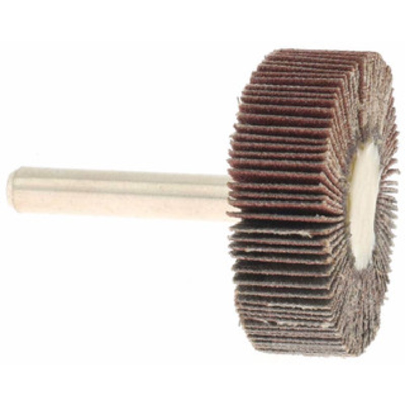 Value Collection 1-1/2 Diam x 1/2 Face Width, Fine Aluminum Oxide Coated Mounted Flap Wheel 1/4 Shank Mount, 120 Grit, 30,000 Max RPM BD3260 – 64706278