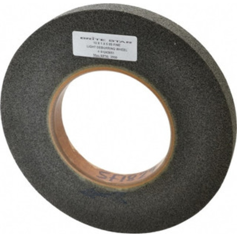 Brite Star 10 Diam, 1 Face Width, 5 Center Hole, Fine Grade, Silicon Carbide Deburring Wheel Convolute, Hard Density 8 Grade, 3,600 RPM 66261114567 – 81243651