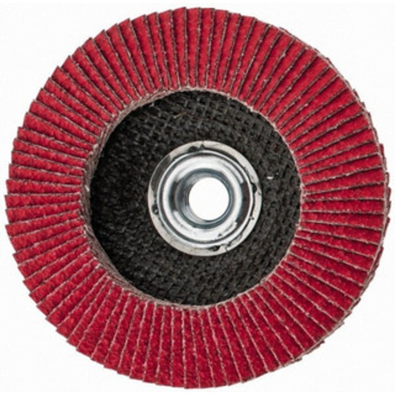 CGW Abrasives 4-1/2 40 Grit 5/8-11 Center Hole Ceramic Flap Disc Coarse Grade, Coated, Arbor Attachment, Polyester Backing, 13,300 RPM 42452 – 63009724