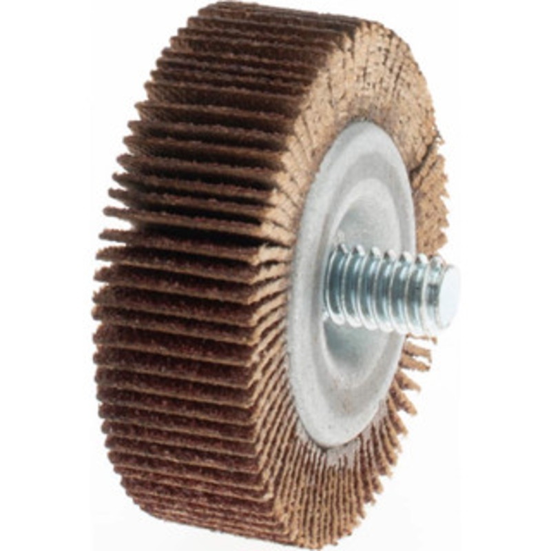 Merit Abrasives 1-1/2 Diam x 1/2 Face Width, Medium Aluminum Oxide Coated Mounted Flap Wheel 1/4-20 Threaded Mount, 80 Grit, 25,000 Max RPM 08834131057 – 48598270