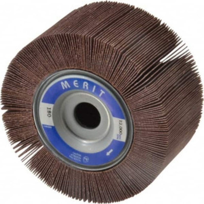 Merit Abrasives 4 x 2 180 Grit Aluminum Oxide Unmounted Flap Wheel Coated, Very Fine Grade, 5/8 Center Hole, 12,000 Max RPM 08834122059 – 08642670