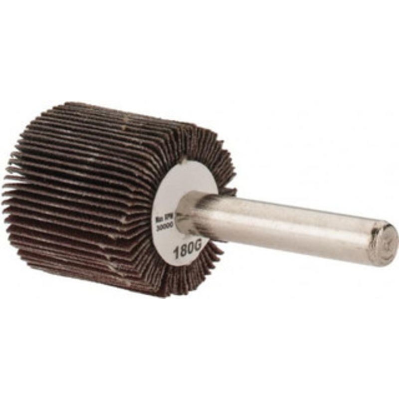 Tru-Maxx 1 Diam x 1 Face Width, Very Fine Aluminum Oxide Coated Mounted Flap Wheel 1/4 Shank Mount, 180 Grit, 30,000 Max RPM SZMFW2180 – 87661450