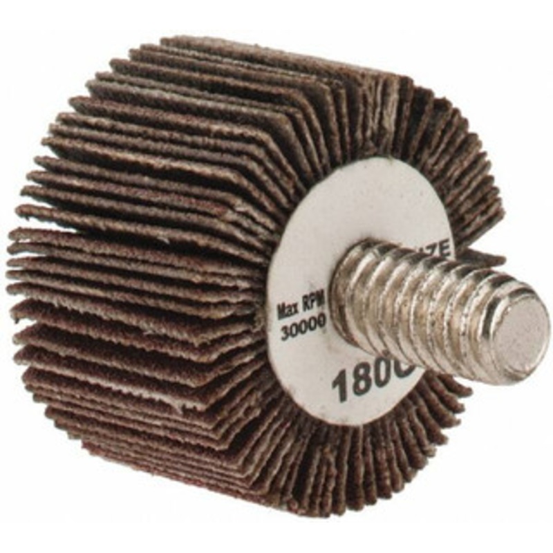 Tru-Maxx 1 Diam x 5/8 Face Width, Very Fine Aluminum Oxide Coated Mounted Flap Wheel 1/4-20 Threaded Mount, 180 Grit, 25,000 Max RPM SZQCM2180 – 87657094