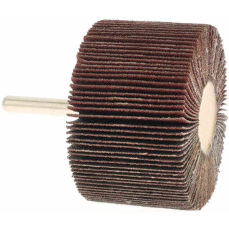 Value Collection 2-1/2 Diam x 1-1/2 Face Width, Medium Aluminum Oxide Coated Mounted Flap Wheel 1/4 Shank Mount, 80 Grit, 25,000 Max RPM BD3278 – 64706112