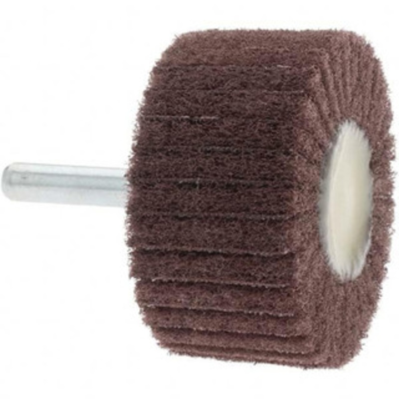 Value Collection 2 Diam x 1 Face Width, Medium Aluminum Oxide Nonwoven & Coated Mounted Flap Wheel 1/4 Shank Mount, 60 Grit, Interleaf, X Weighted Cloth Backing, 12,000 Max RPM BD-898000 – 43595396