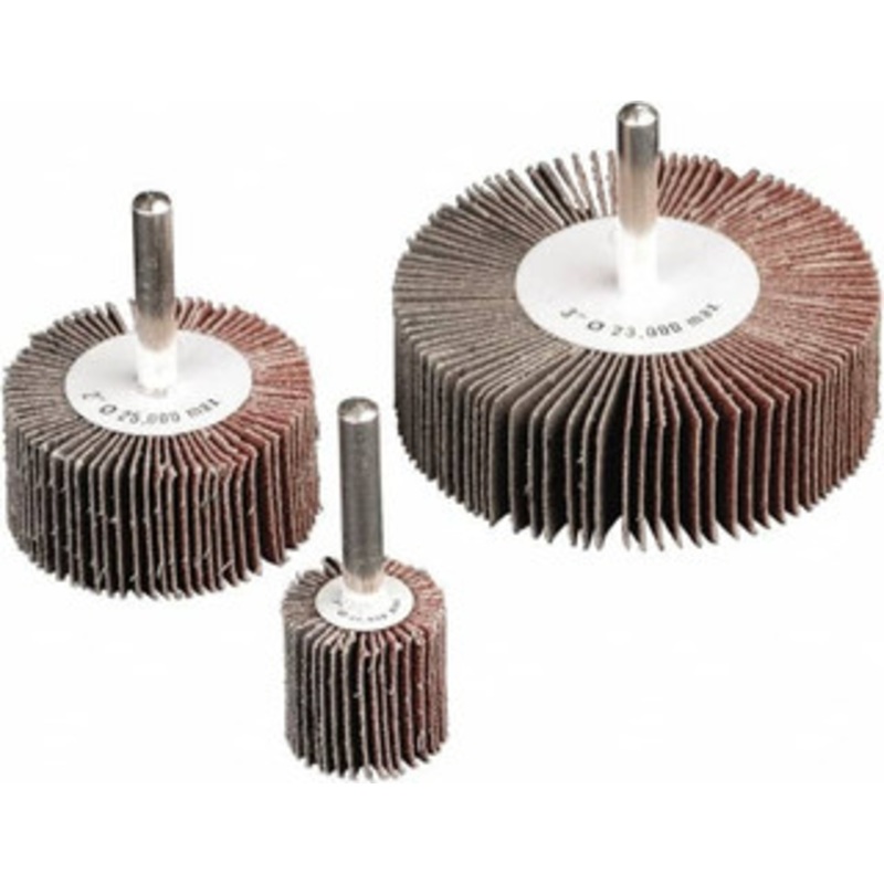 CGW Abrasives 5/8 Diam x 5/8 Face Width, Fine Aluminum Oxide Coated Mounted Flap Wheel 1/4 Shank Mount, 80 Grit, X Weighted Cloth Backing, 38,000 Max RPM 70212 – 70191382