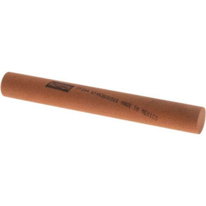 Norton 4 Long x 1/2 Diam x 1/2 Thick, Aluminum Oxide Sharpening Stone Round, Fine Grade 61463686500 – 00578427