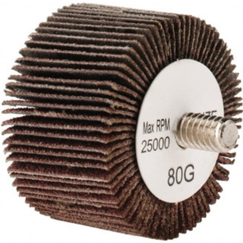 Tru-Maxx 1-5/8 Diam x 1 Face Width, Medium Aluminum Oxide Coated Mounted Flap Wheel 1/4-20 Threaded Mount, 80 Grit, 25,000 Max RPM SZQCM180 – 87656716