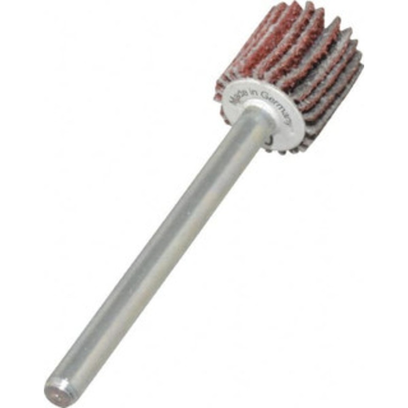 Value Collection 3/8 Diam x 3/8 Face Width, Medium Aluminum Oxide Coated Mounted Flap Wheel 1/8 Shank Mount, 60 Grit, X Weighted Cloth Backing, 40,000 Max RPM 112004 – 05096003