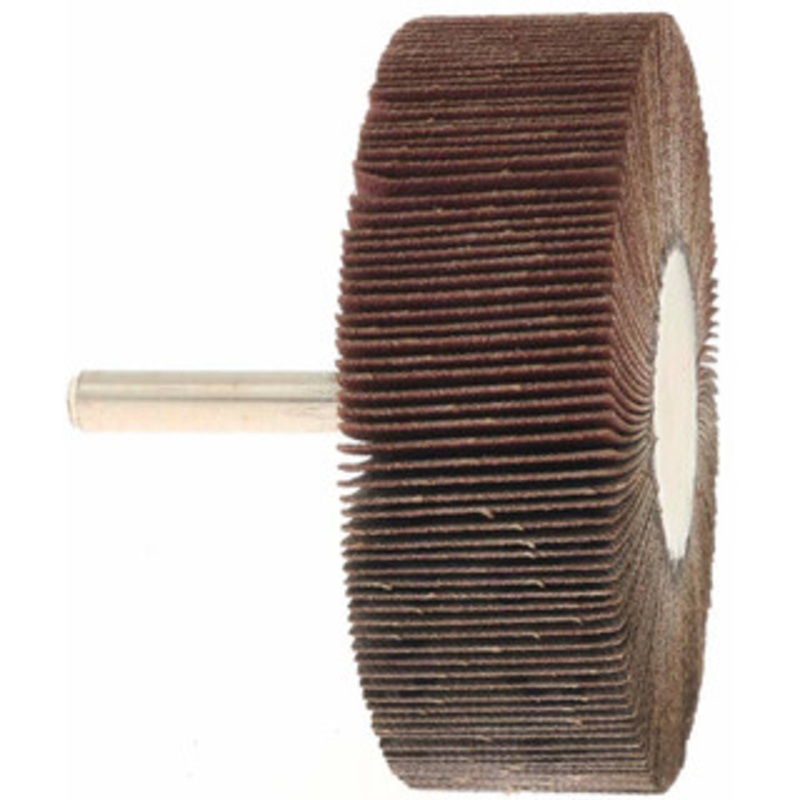 Value Collection 3 Diam x 1 Face Width, Fine Aluminum Oxide Coated Mounted Flap Wheel 1/4 Shank Mount, 120 Grit, 20,000 Max RPM BD3283 – 64706005