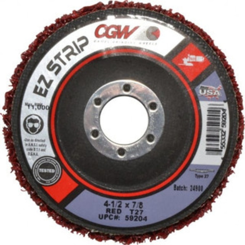 CGW Abrasives 4-1/2 Very Coarse Grade Silicon Carbide Deburring Disc 7/8 Center Hole, Arbor Connection, Red, 11,000 Max RPM 59204 – 40140543
