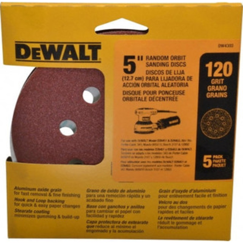 DeWALT 120 Grit, Hook & Loop Disc Fine Grade, Coated DW4303 – 01018779