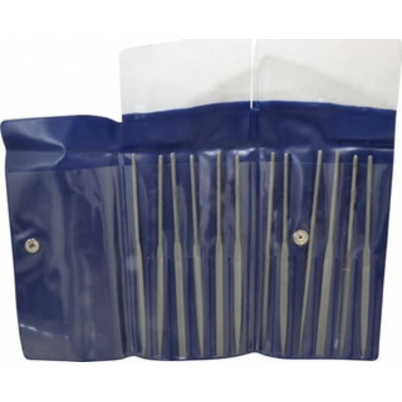 Grobet USA 12 Piece Swiss Pattern File Set 5-1/2 Long, 4 Coarseness, Set Includes Barrette, Crossing, Equalling, Half Round, Knife, Marking, Round, Round Edge Joint, Slitting, Square, Three Square, Warding 31.677 – 60237740