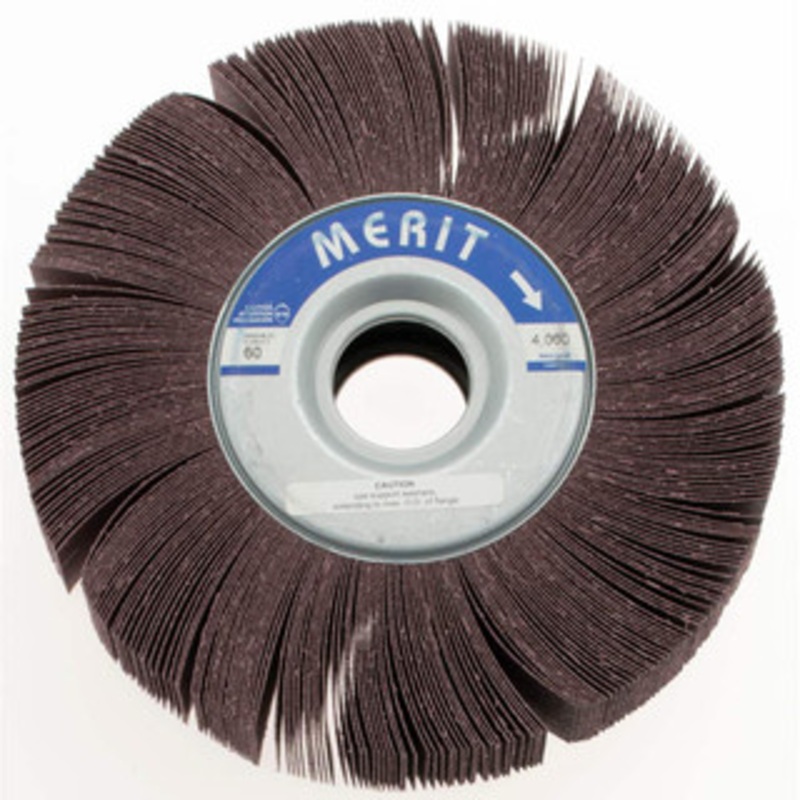 Merit Abrasives 10 x 2 60 Grit Aluminum Oxide Unmounted Flap Wheel Coated, Medium Grade, 1-3/4 Center Hole, 4,000 Max RPM 08834124042 – 08577835