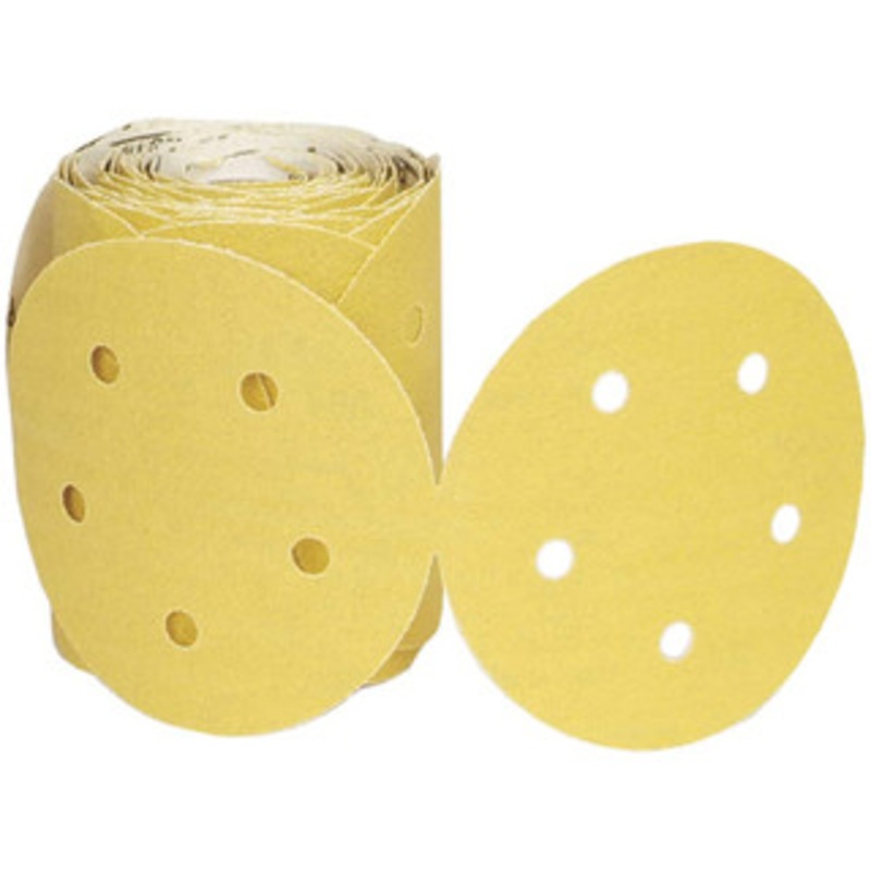 Norton 5 Diam, 150 Grit Aluminum Oxide Adhesive PSA Disc Medium Grade, Gold, C Weighted Backing, Flexible 66261130262 – 06946396