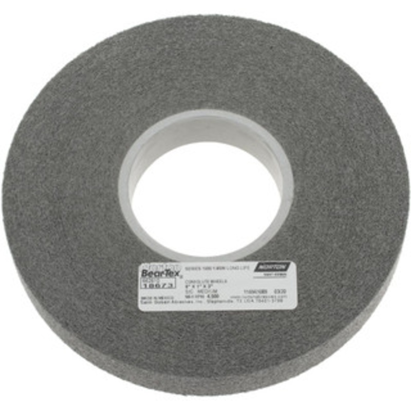 Norton 8 Diam, 1 Face Width, 3 Center Hole, Medium Grade, Silicon Carbide Deburring Wheel Convolute, Hard Density 8 Grade, 3,650 RPM 66261018673 – 05009402