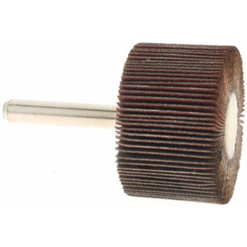 Value Collection 1-1/2 Diam x 1 Face Width, Fine Aluminum Oxide Coated Mounted Flap Wheel 1/4 Shank Mount, 120 Grit, 30,000 Max RPM BD3264 – 64706229