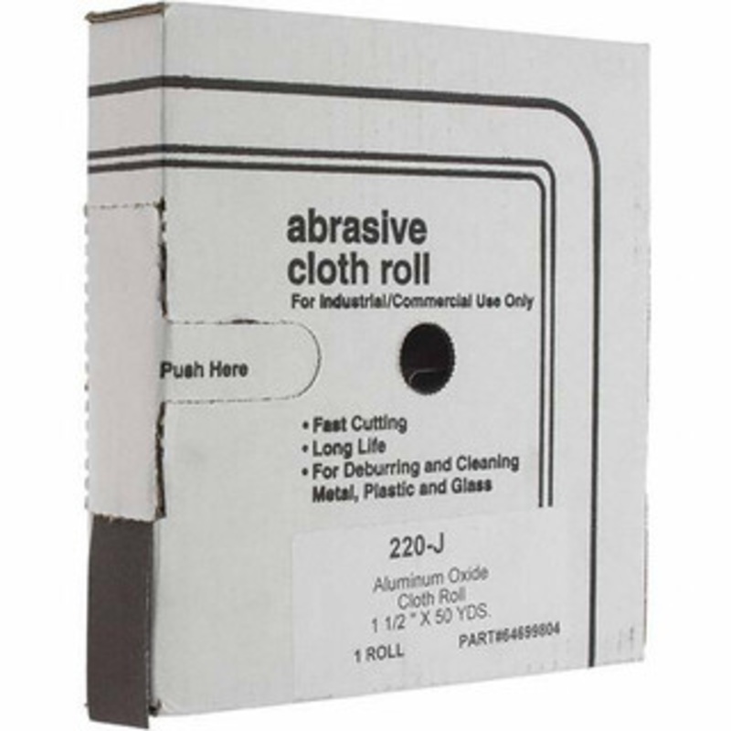 Value Collection 1-1/2 x 50 Yd 220 Grit Aluminum Oxide Shop Roll Very Fine Grade, J Weighted Cloth Backing 301540 – 64699804