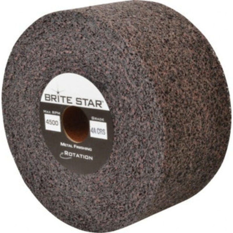 Brite Star 6 Diam, 3 Face Width, 1 Center Hole, Coarse Grade, Aluminum Oxide Deburring Wheel Convolute, Soft Density 4 Grade, 6,000 RPM 66261114551 – 81244014