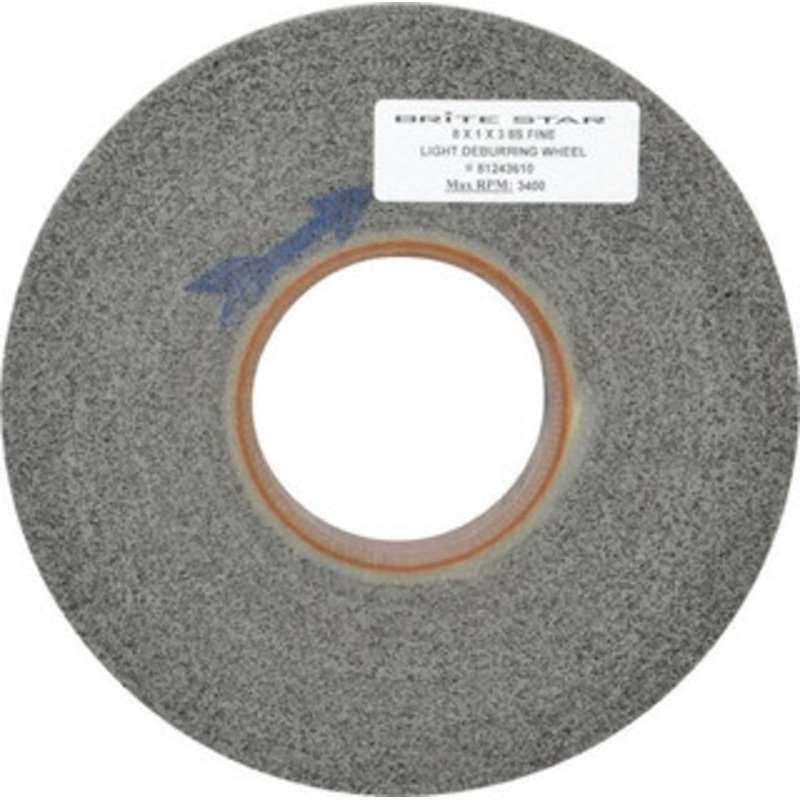 Brite Star 8 Diam, 1 Face Width, 3 Center Hole, Fine Grade, Silicon Carbide Deburring Wheel Convolute, Medium Density 8 Grade, 3,400 RPM 66261114591 – 81243610