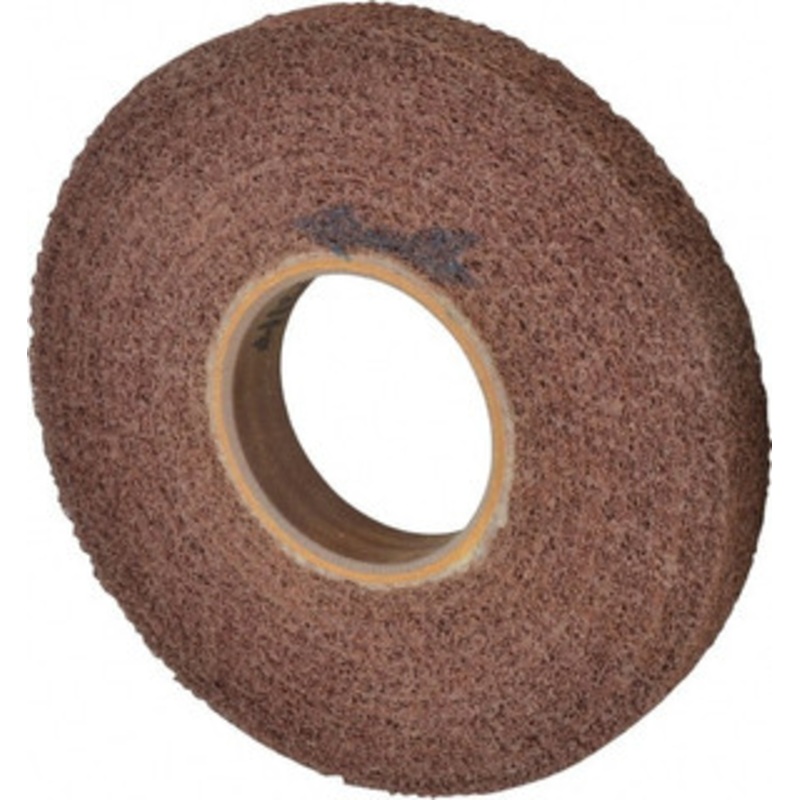Brite Star 8 Diam, 1 Face Width, 3 Center Hole, Medium Grade, Aluminum Oxide Deburring Wheel Convolute, Hard Density 4 Grade, 3,400 RPM 66261114552 – 81243404