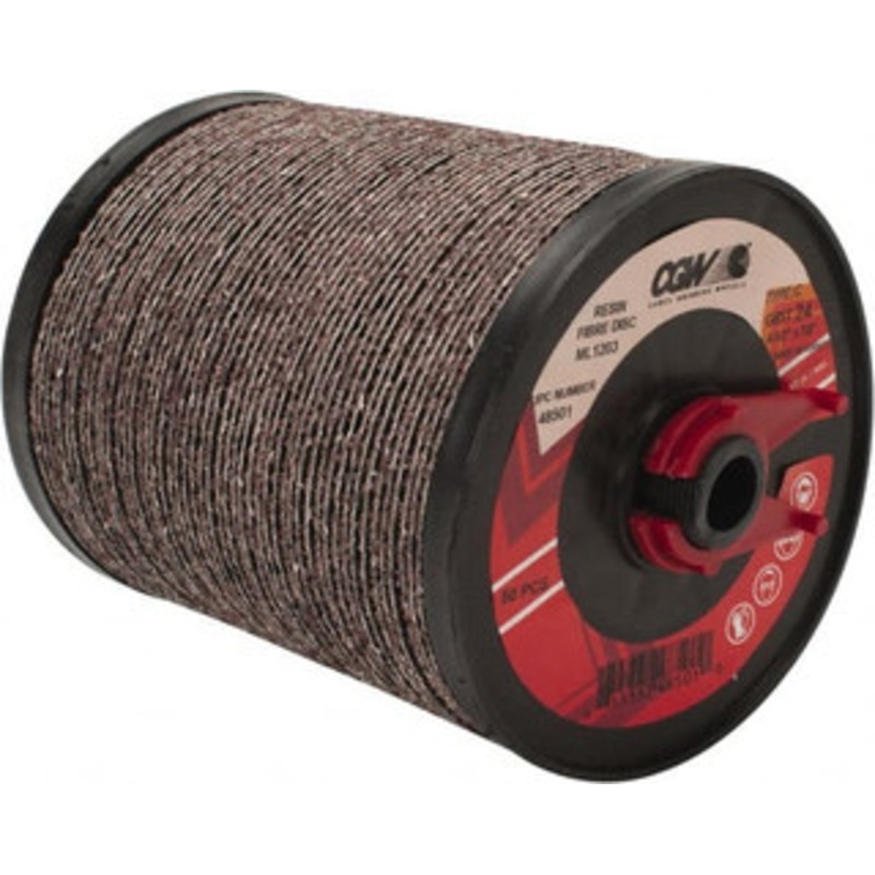CGW Abrasives 4-1/2 Diam, 7/8 Hole, 24 Grit Aluminum Oxide Fiber Disc Very Coarse, 13,300 Max RPM 48501 – 89496657