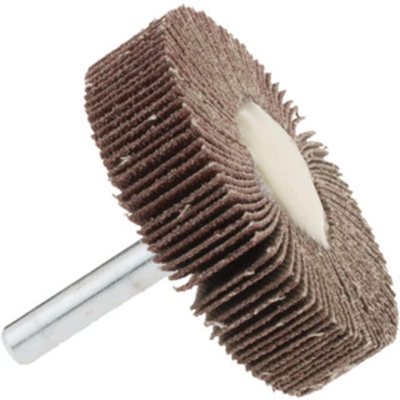 Merit Abrasives 2 Diam x 1/2 Face Width, Medium Ceramic Alumina Coated Mounted Flap Wheel 1/4 Shank Mount, 80 Grit, Cloth Backing, 25,000 Max RPM 08834137151 – 99699191