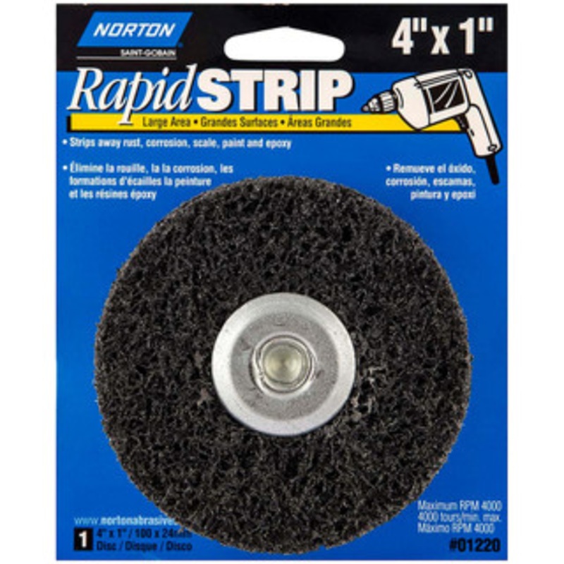 Norton 4 Diam, 1 Face Width, 1/4 Center Hole, Extra Coarse Grade, Silicon Carbide Deburring Wheel 07660705466 – 71161798