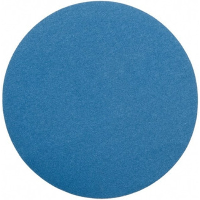 Superior Abrasives 18 Diam, 50 Grit Zirconia Alumina Adhesive PSA Disc Coarse Grade, Blue, Cloth Backing, Flexible 17480 – 01008838