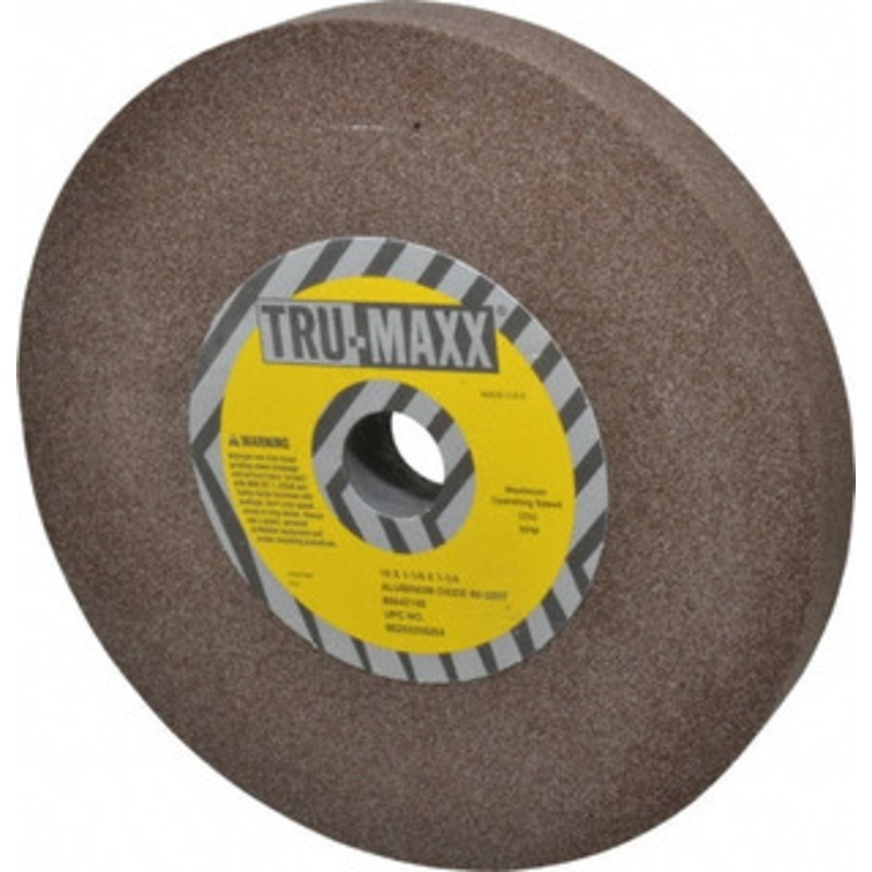 Tru-Maxx 60 Grit Aluminum Oxide Bench & Pedestal Grinding Wheel 10 Diam x 1-1/4 Hole x 1-1/4 Thick, 3250 Max RPM, P Hardness, Medium Grade , Vitrified Bond 66253255254 – 85642148
