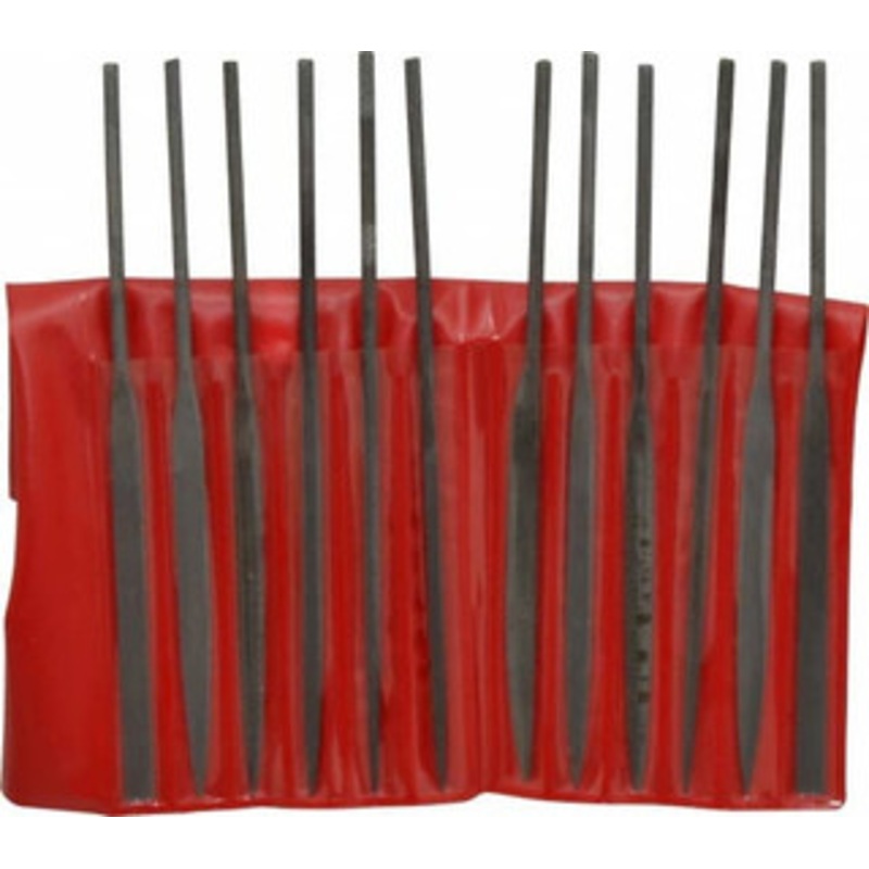 Value Collection 12 Piece Swiss Pattern File Set 5-1/2 Long, 0 Coarseness, Round Handle, Set Includes Barrette, Crossing, Equalling, Flat, Half Round, Knife, Round, Round Edge Joint, Slitting, Square, Three Square 382-0050 – 00673103