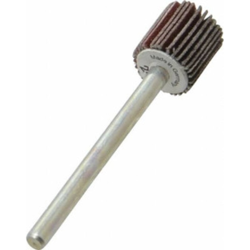 Value Collection 3/8 Diam x 3/8 Face Width, Very Fine Aluminum Oxide Coated Mounted Flap Wheel 1/8 Shank Mount, 240 Grit, X Weighted Cloth Backing, 40,000 Max RPM 112010 – 05096078