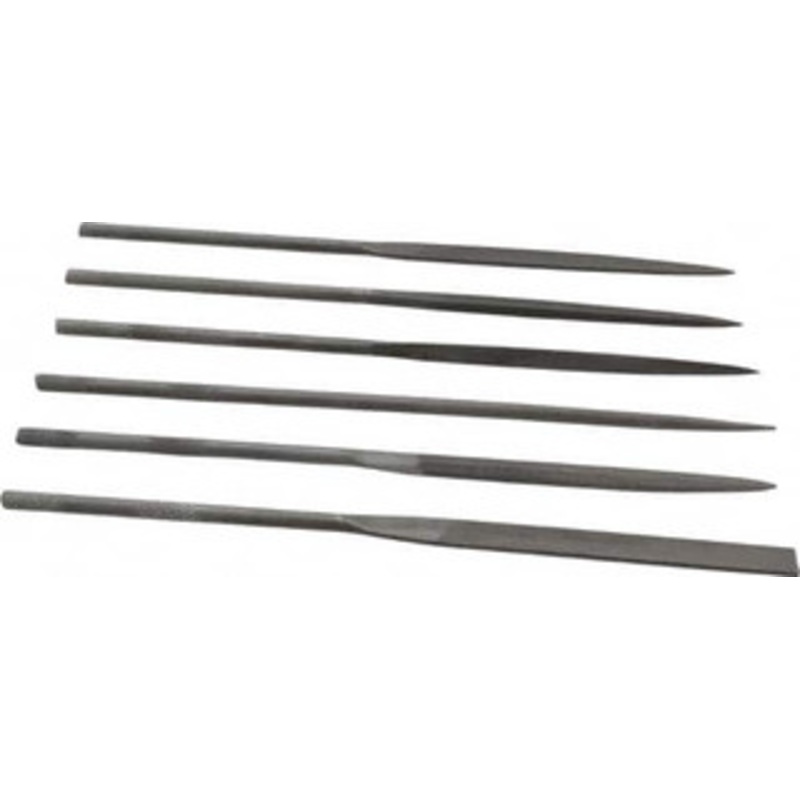 Value Collection 6 Piece Swiss Pattern File Set 6-1/4 Long, 2 Coarseness, Round Handle, Set Includes Equalling, Flat, Half Round, Round, Square, Three Square 382-0662 – 00228056