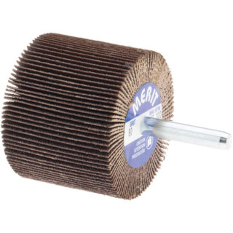 Merit Abrasives 2 Diam x 1-1/2 Face Width, Medium Ceramic Alumina Coated Mounted Flap Wheel 1/4 Shank Mount, 80 Grit, Cloth Backing, 25,000 Max RPM 08834137381 – 72373285