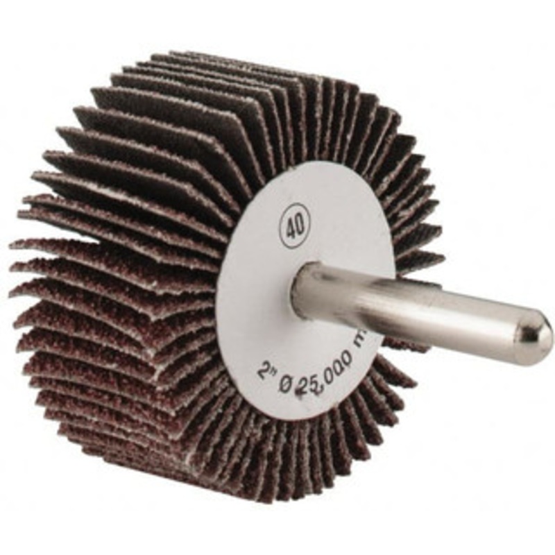 CGW Abrasives 2 Diam x 1 Face Width, Coarse Aluminum Oxide Coated Mounted Flap Wheel 1/4 Shank Mount, 40 Grit, 25,000 Max RPM 39931 – 62686639