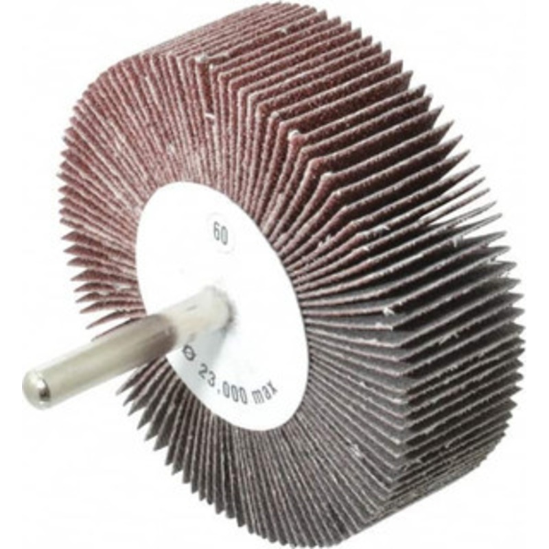 CGW Abrasives 3 Diam x 1 Face Width, Medium Aluminum Oxide Coated Mounted Flap Wheel 1/4 Shank Mount, 60 Grit, 20,000 Max RPM 39948 – 01824010
