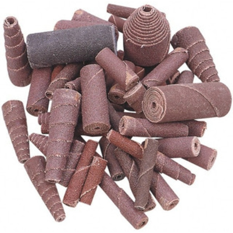 Merit Abrasives 100 Piece Aluminum Oxide Cartridge Roll Set 60, 80 & 120 Grit, Includes 4 Mandrels 08834181941 – 09900796