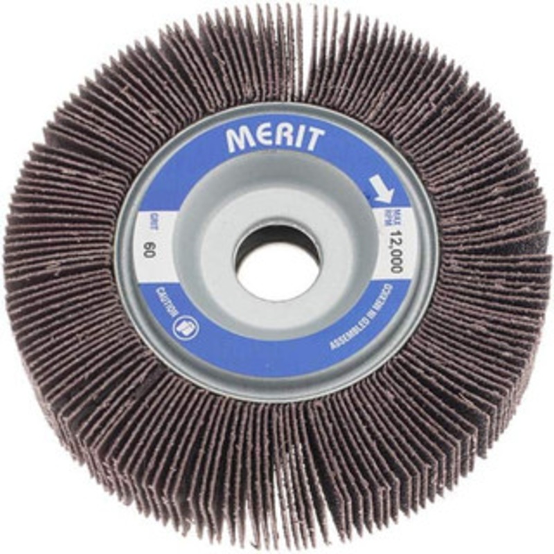 Merit Abrasives 4 x 1 60 Grit Aluminum Oxide Unmounted Flap Wheel Coated, Medium Grade, 5/8 Center Hole, 12,000 Max RPM 08834122034 – 08577892
