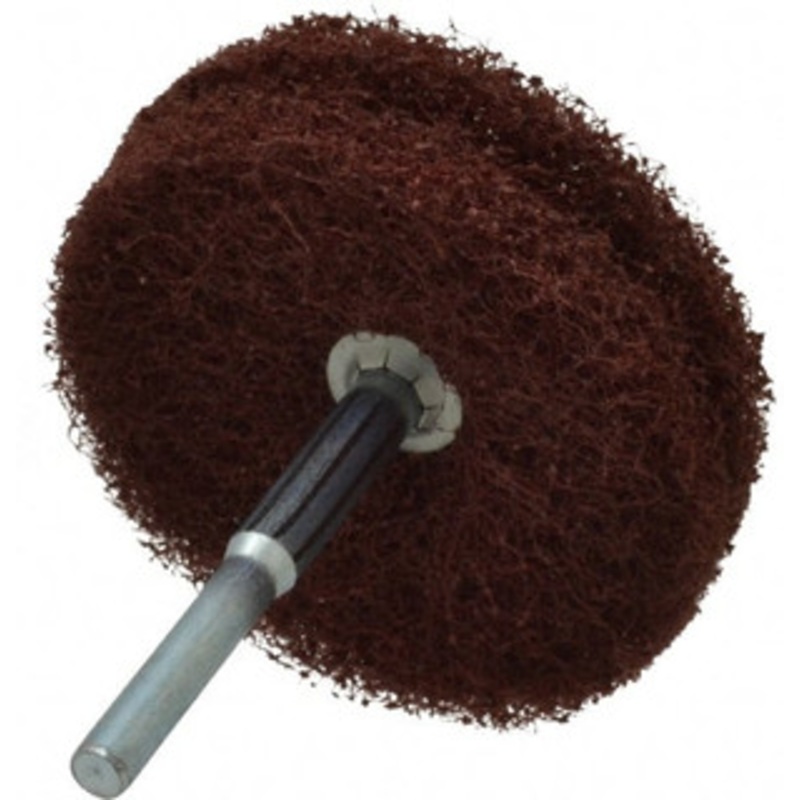 Superior Abrasives 3 Diam x 1/2 Face Width, Medium Aluminum Oxide Nonwoven Mounted Flap Wheel 1/4 Shank Mount, 8,000 Max RPM 38178 – 00538009