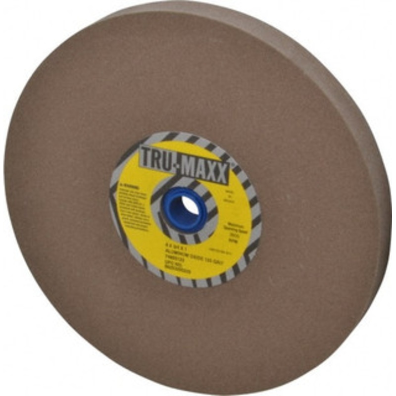 Tru-Maxx 120 Grit Aluminum Oxide Bench & Pedestal Grinding Wheel 8 Diam x 1 Hole x 3/4 Thick, 3600 Max RPM, O Hardness, Fine Grade , Vitrified Bond 66253255225 – 74855123