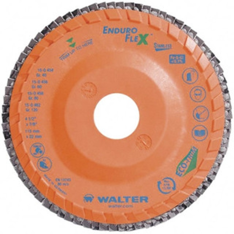 Walter Surface Technologies 4-1/2 40 Grit 7/8 Center Hole Zirconia Alumina Flap Disc Coarse Grade, Coated, Arbor Attachment, Plastic Backing, 13,300 RPM 15Q454 – 77327682
