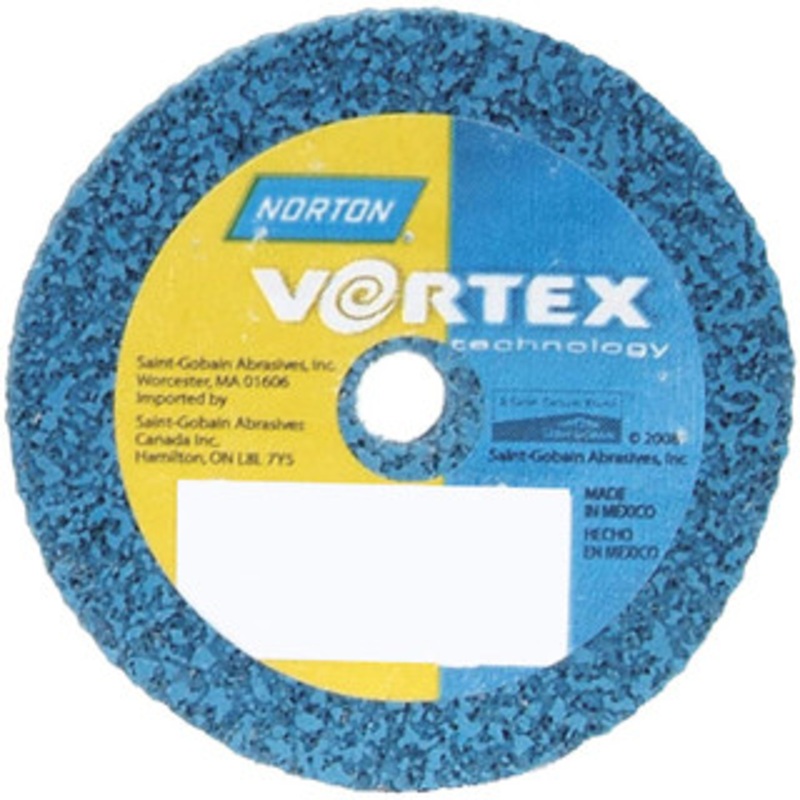 Norton 2 Diam, 1/4 Face Width, 1/4 Center Hole, Medium Grade, Aluminum Oxide Deburring Wheel Unitized, Medium Density 5 Grade 66254433504 – 45452356