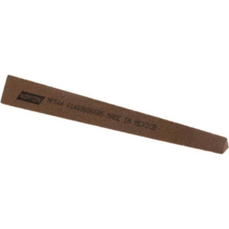 Norton 4 Long x 1/2 Wide x 1/4 Thick, Aluminum Oxide Sharpening Stone Triangle Tapered, Medium, Fine Grade 61463686685 – 00580043