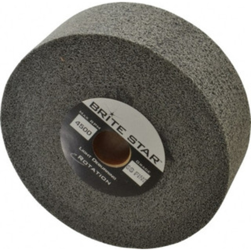 Brite Star 6 Diam, 2 Face Width, 1 Center Hole, Fine Grade, Silicon Carbide Deburring Wheel Convolute, Soft Density 6 Grade, 6,000 RPM 66261114584 – 81243446